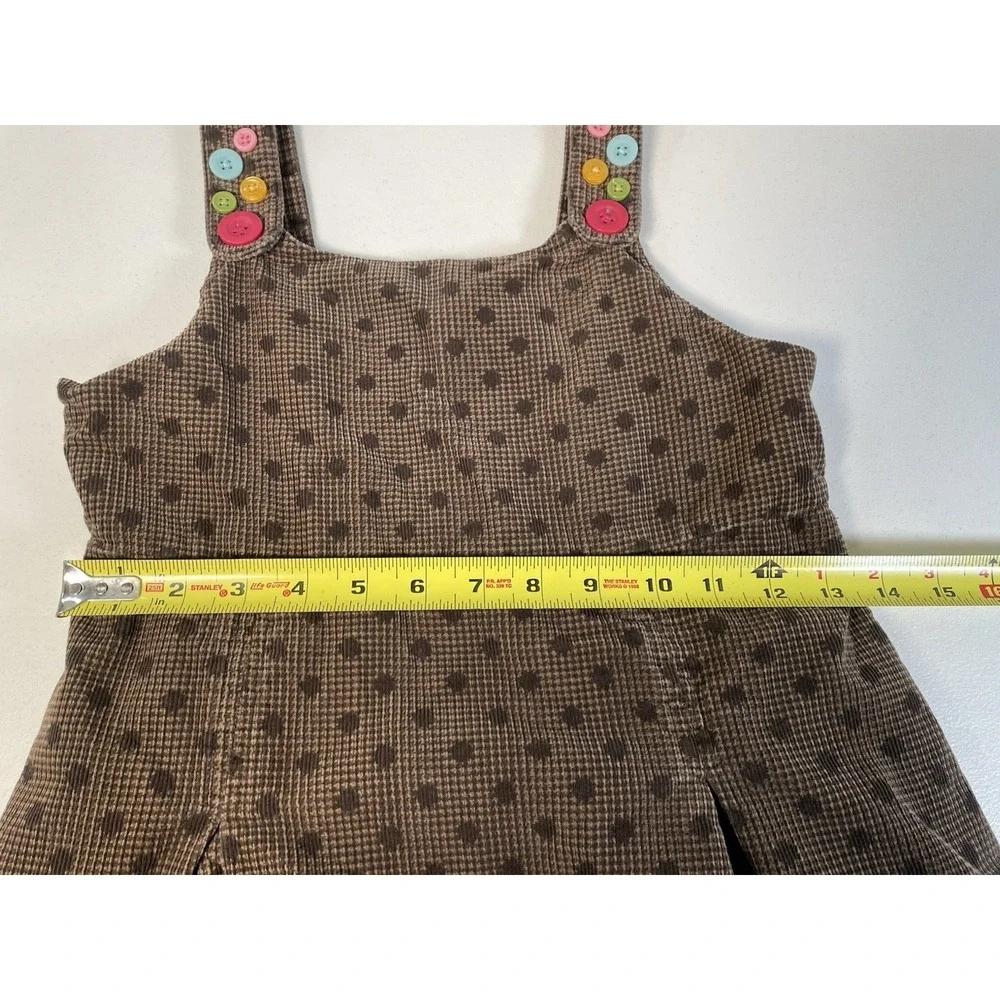 Vintage Gymboree Girls dress 12 Corduroy Brown Jumper 2007 Polka Dot Kids